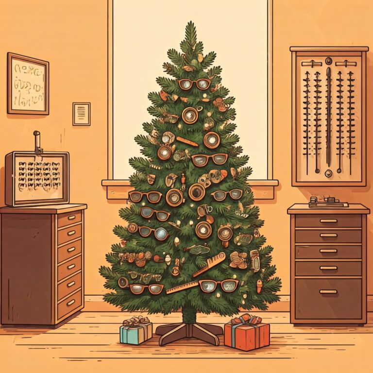 Sapin de noel avec décoration d'opticien